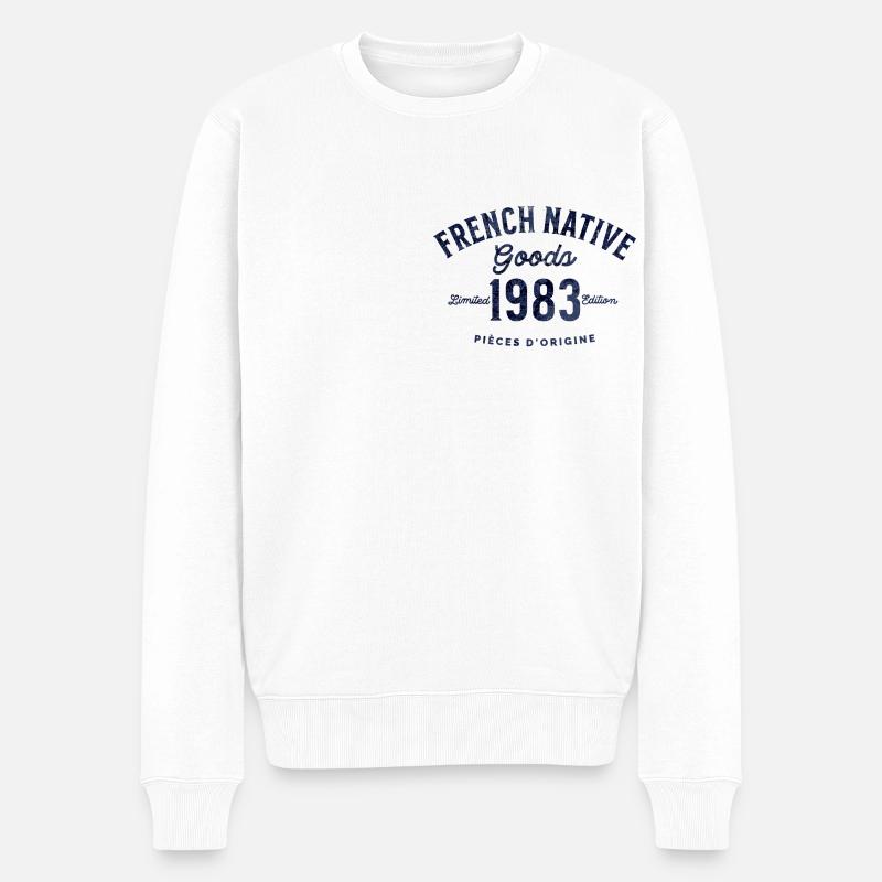 French native Goods 1983 - Pull Premium bio Homme - blanc