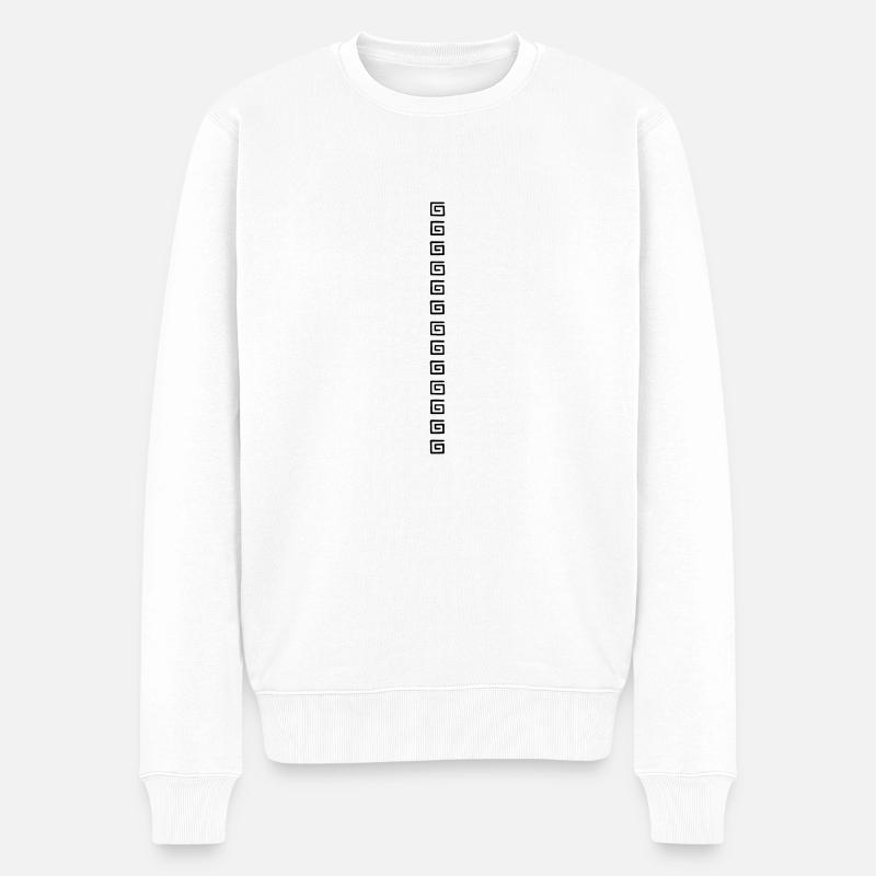 Motif en spirale carrée - Pull Premium bio Homme - blanc
