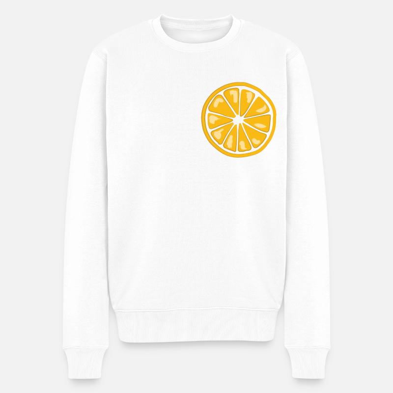 Fruits - Orange - Pull Premium bio Homme - blanc