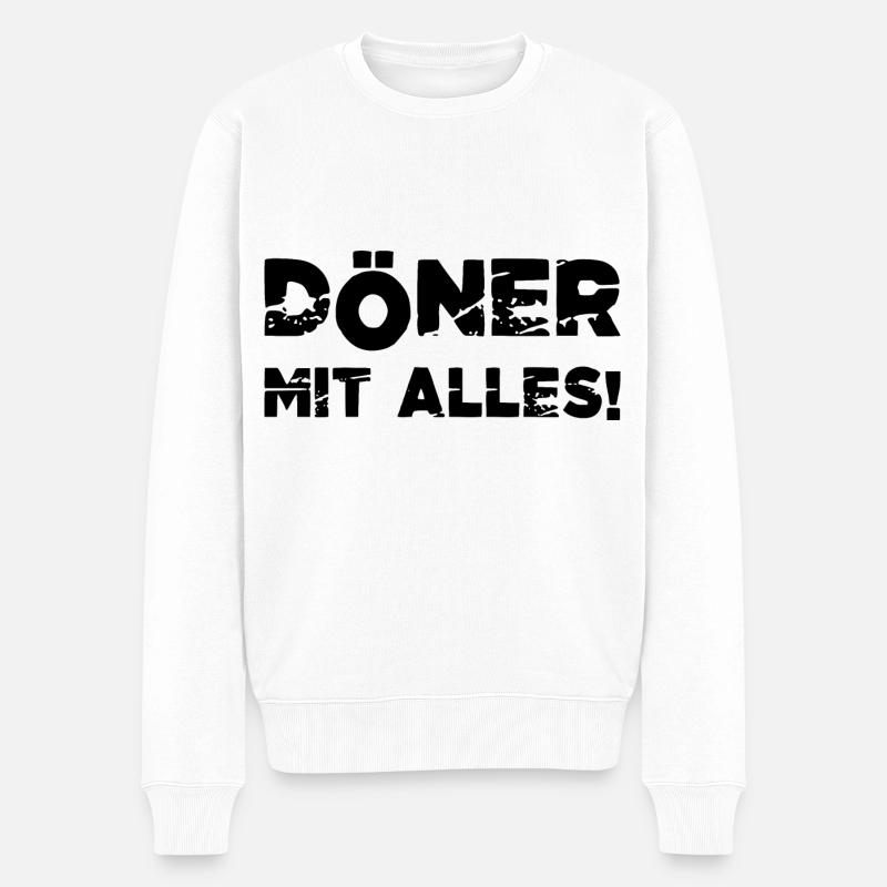 Döner mit alles Döner Kebab - Männer Premium Bio Pullover - Weiß