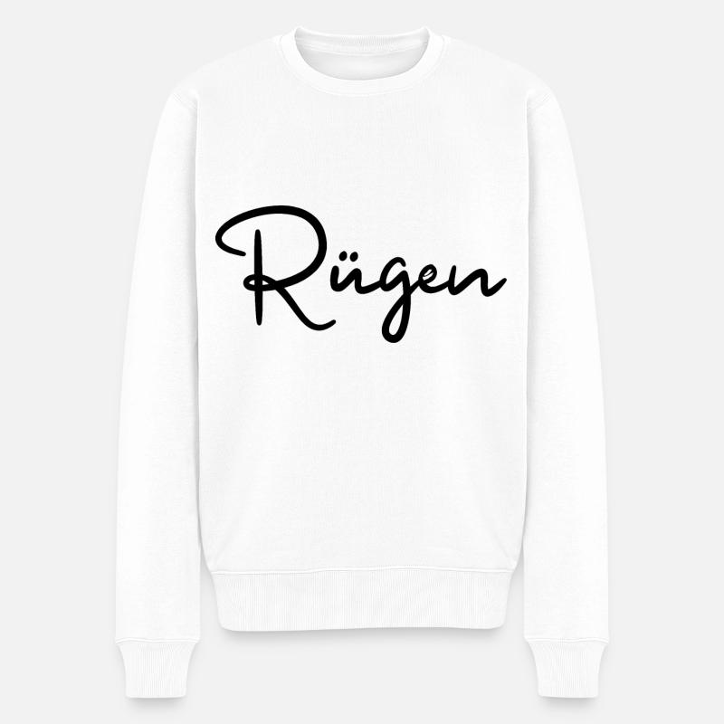 Rügen Ostsee Insel - Männer Premium Bio Pullover - Weiß