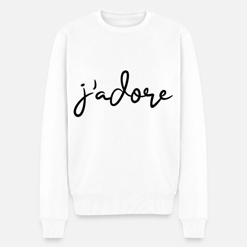 j'adore - Männer Premium Bio Pullover - Weiß
