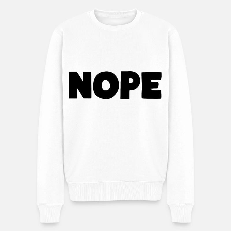 NOPE - Männer Premium Bio Pullover - Weiß