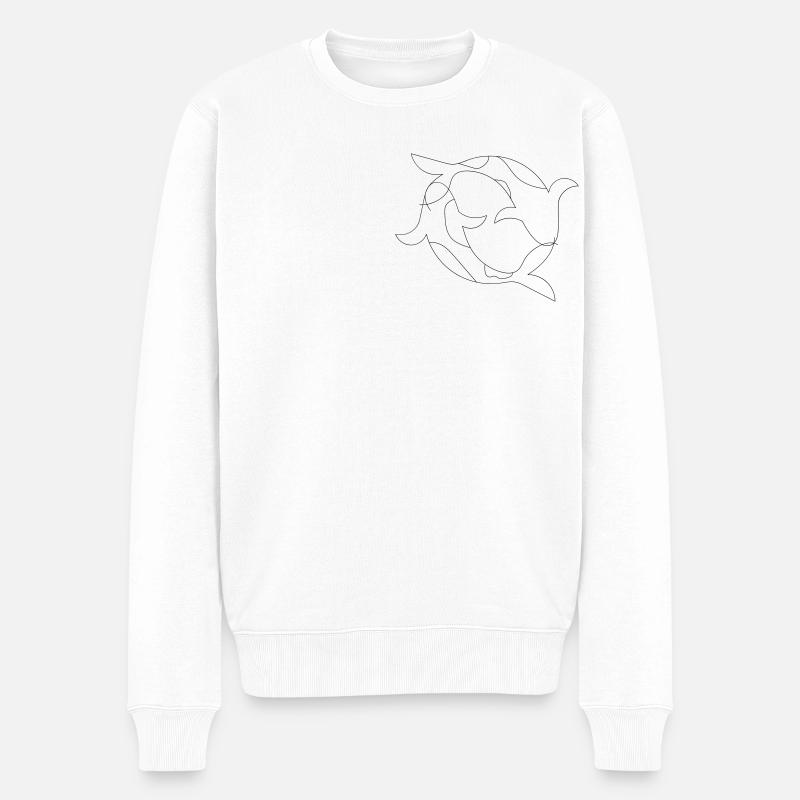 Koi Fish Fine Art - Männer Premium Bio Pullover - Weiß