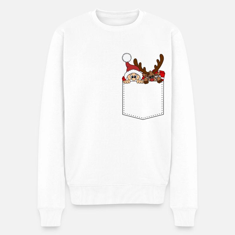 Nikolaus - Männer Premium Bio Pullover - Weiß