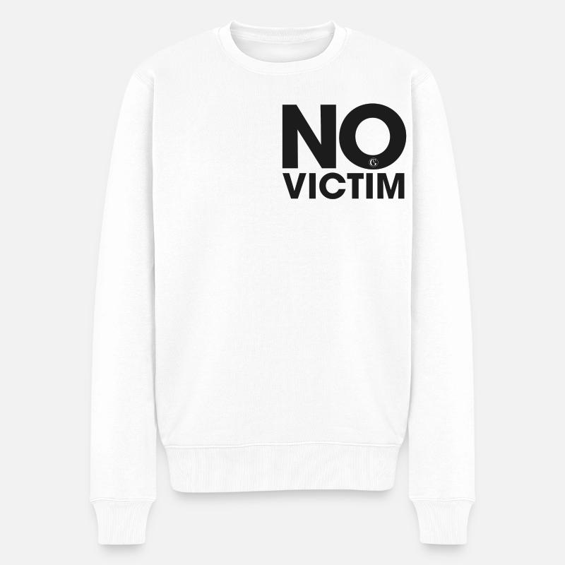 Victim black breast emblem - Männer Premium Bio Pullover - Weiß