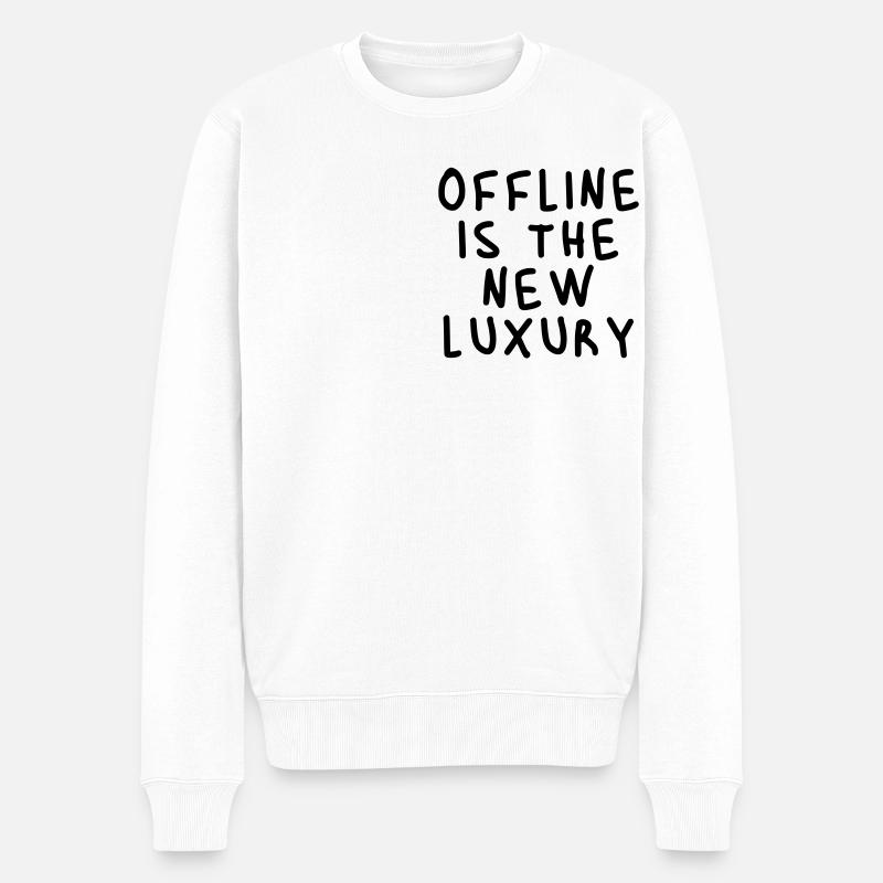 Offline is the new luxury - Männer Premium Bio Pullover - Weiß