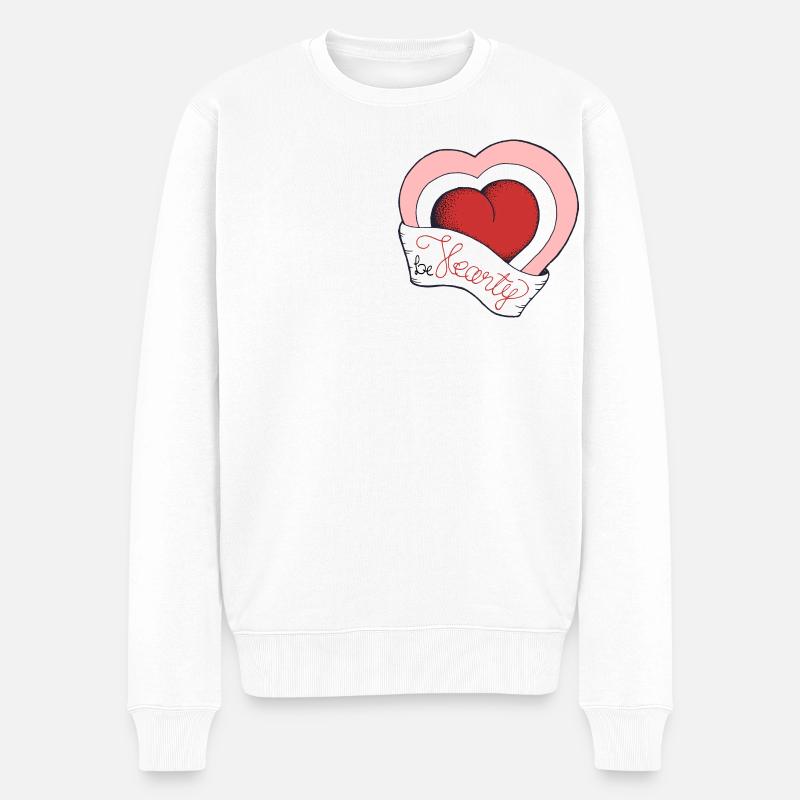 Herzlichkeit - Männer Premium Bio Pullover - Weiß