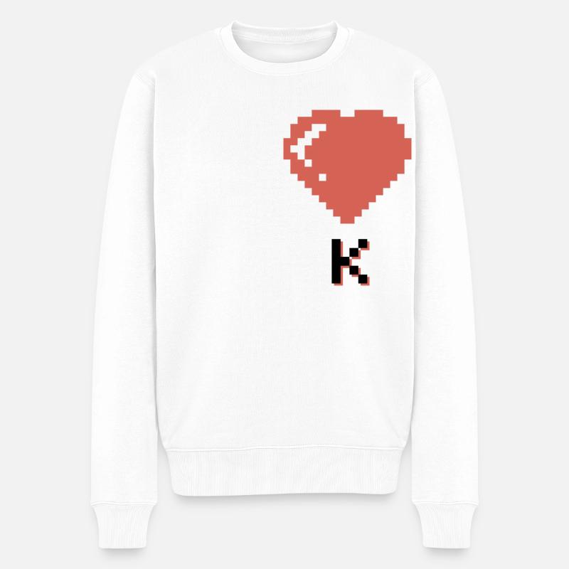 Herz-König - Männer Premium Bio Pullover - Weiß