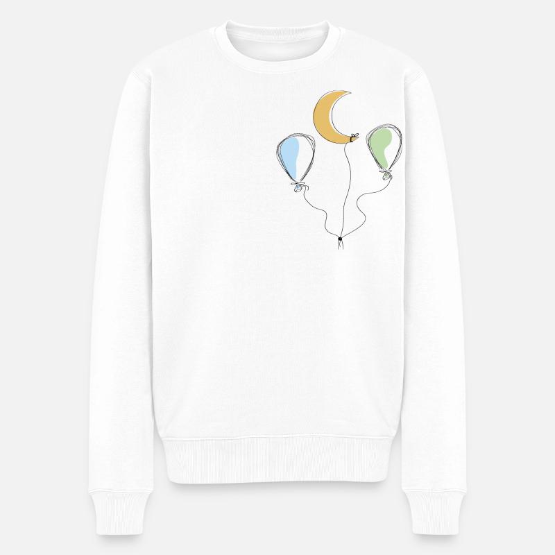 Lune et ballons - Pull Premium bio Homme - blanc
