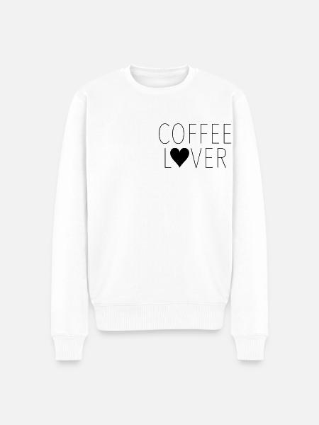Coffee Lover | First Coffee - Men's Premium Organic Jumper - white