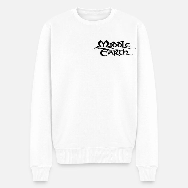 Der Herr Der Ringe Mittelerde Brustlogo - Männer Premium Bio Pullover - Weiß
