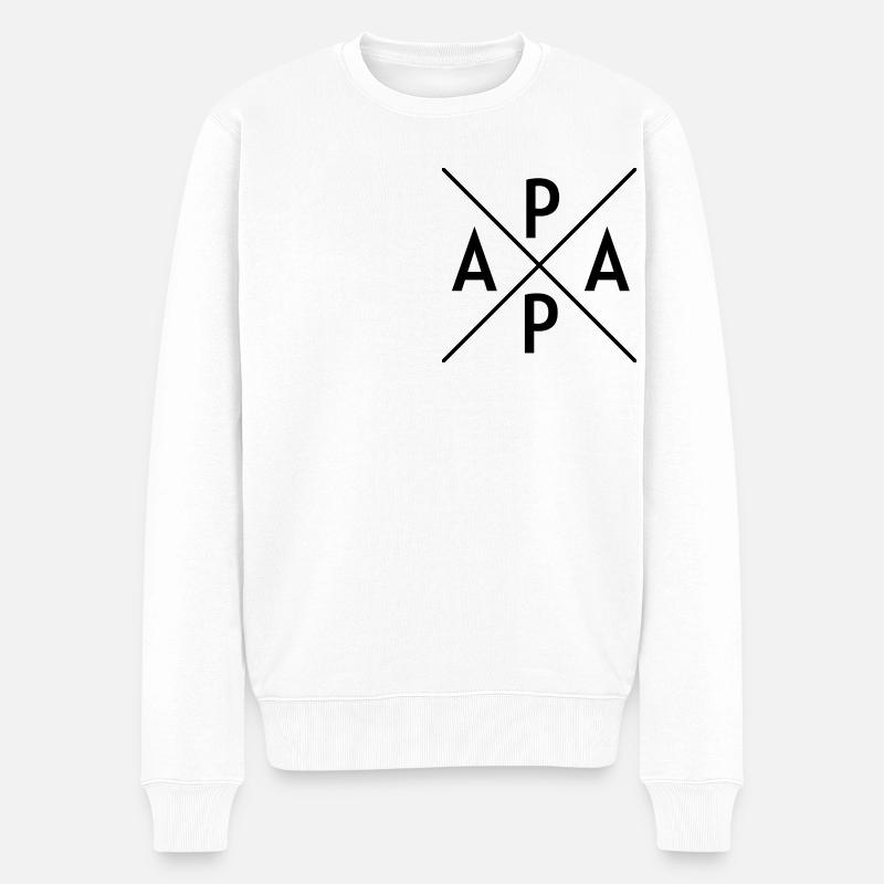 PAPA Monogram - Männer Premium Bio Pullover - Weiß