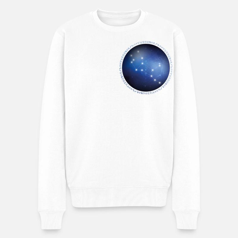 Sternzeichen Jungfrau Universum - Männer Premium Bio Pullover - Weiß