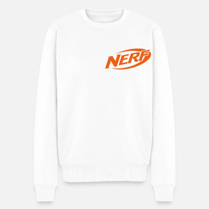 Nerf Offizielles Logo Orange - Männer Premium Bio Pullover - Weiß