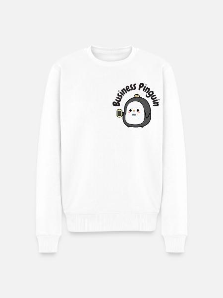 Business Pinguin - Männer Premium Bio Pullover - Weiß