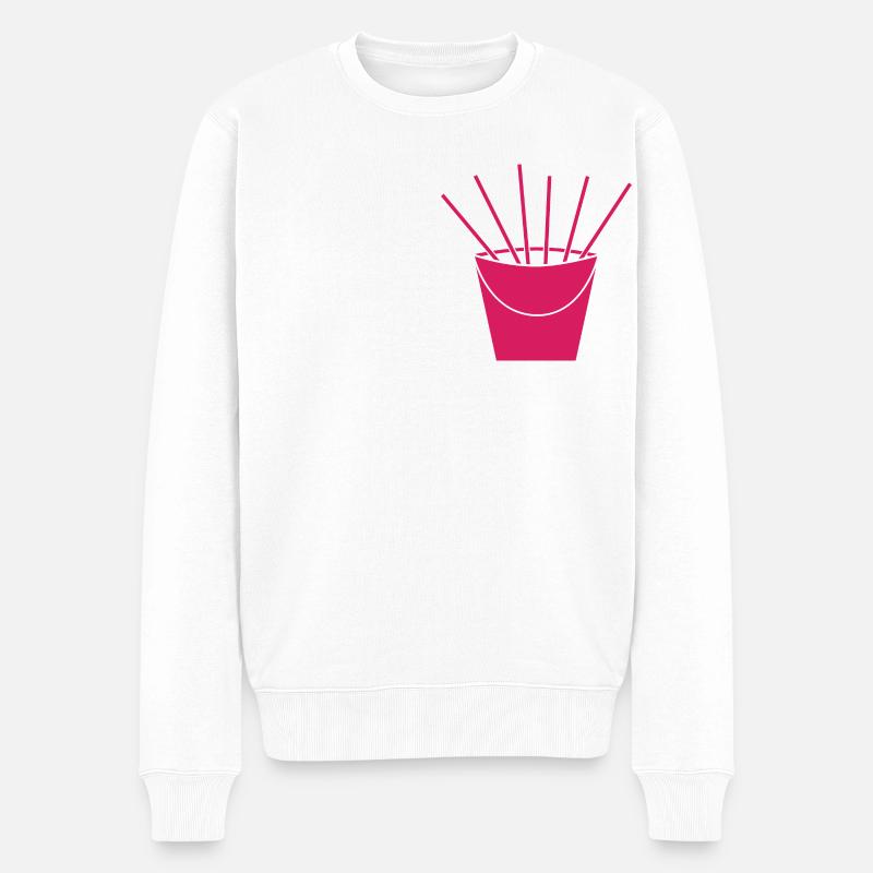 Mallorca - Team Sangria - Brustlogo - Männer Premium Bio Pullover - Weiß