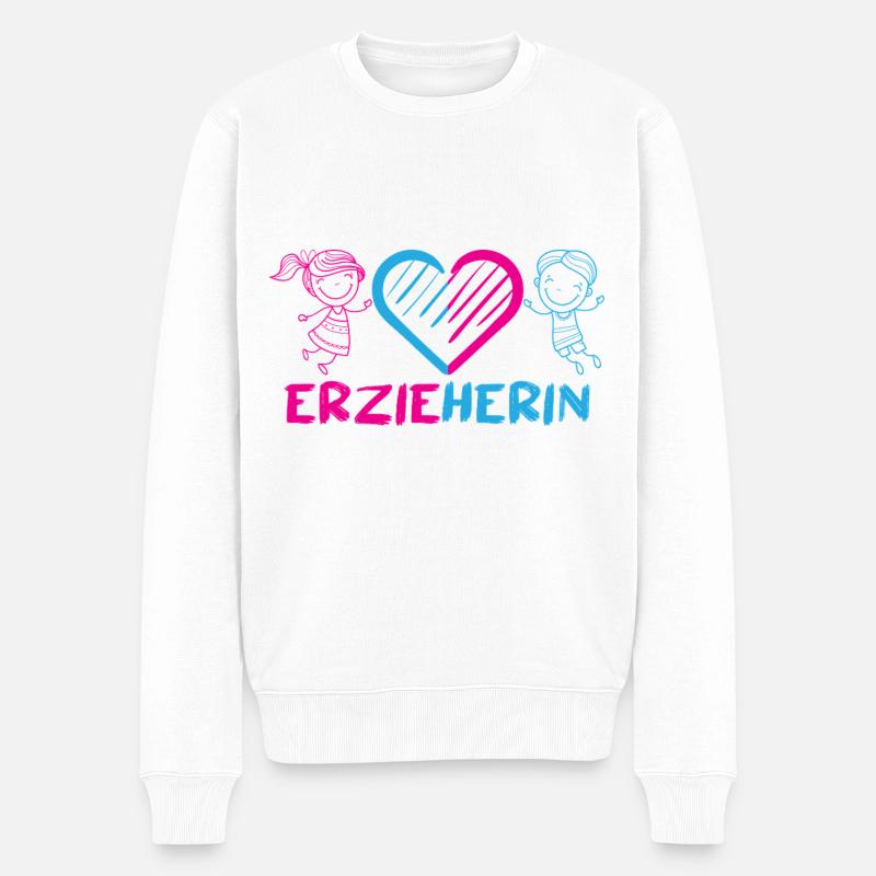 Erzieherin Kindergarten Kita Beruf Kindergärtnerin - Männer Premium Bio Pullover - Weiß