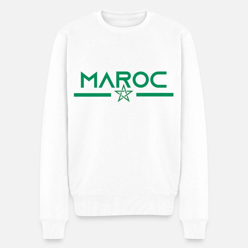 Marokko - Männer Premium Bio Pullover - Weiß