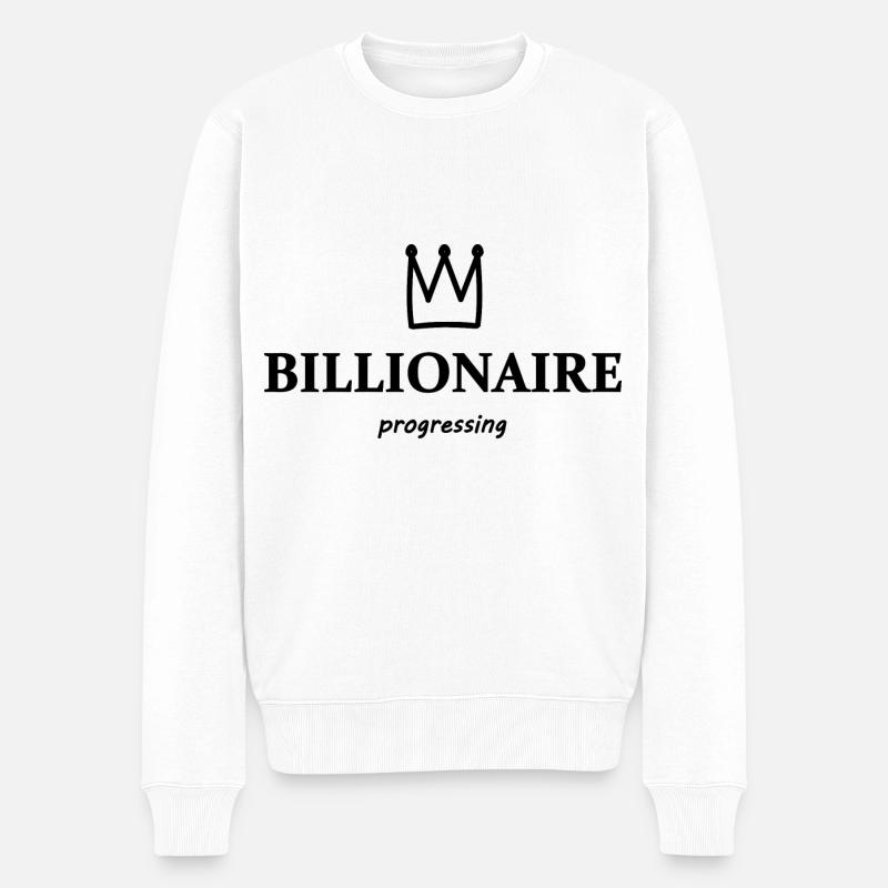 Der Billionär - Männer Premium Bio Pullover - Weiß