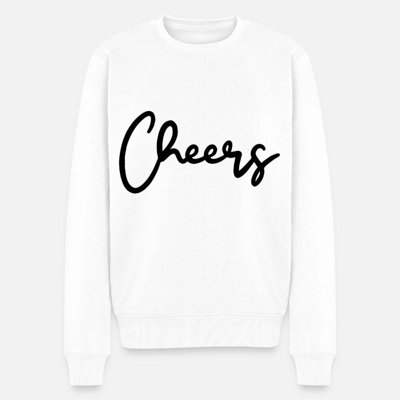 Cheers Trinkspruch - Männer Premium Bio Pullover - Weiß