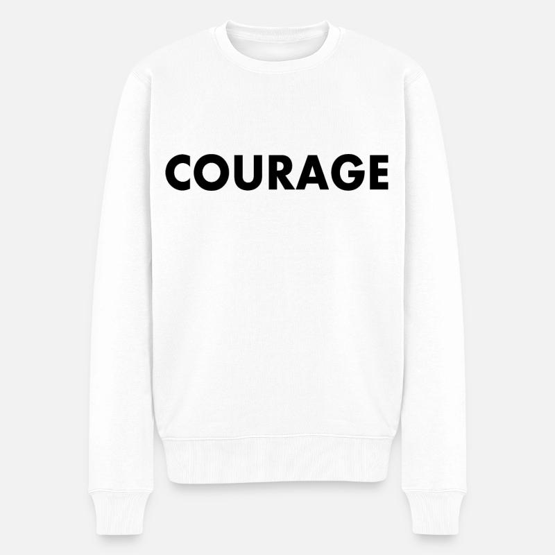 Courage - Männer Premium Bio Pullover - Weiß
