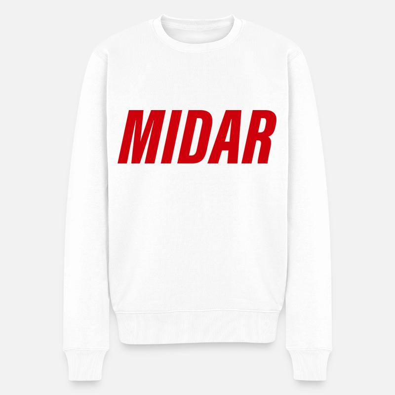 Midar - Männer Premium Bio Pullover - Weiß