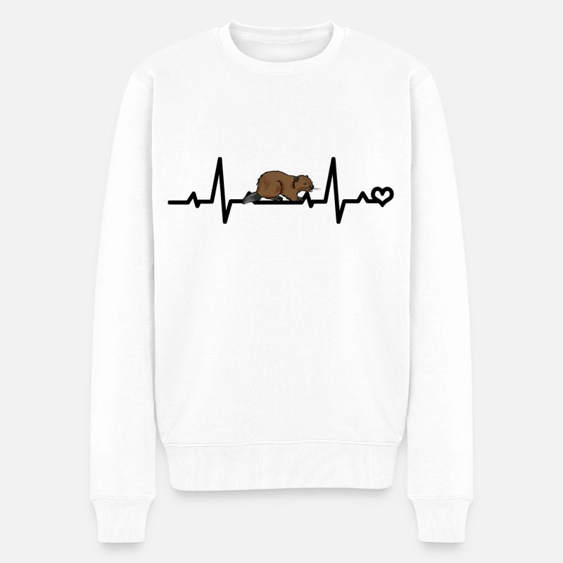 ECG de castor - Pull Premium bio Homme - blanc