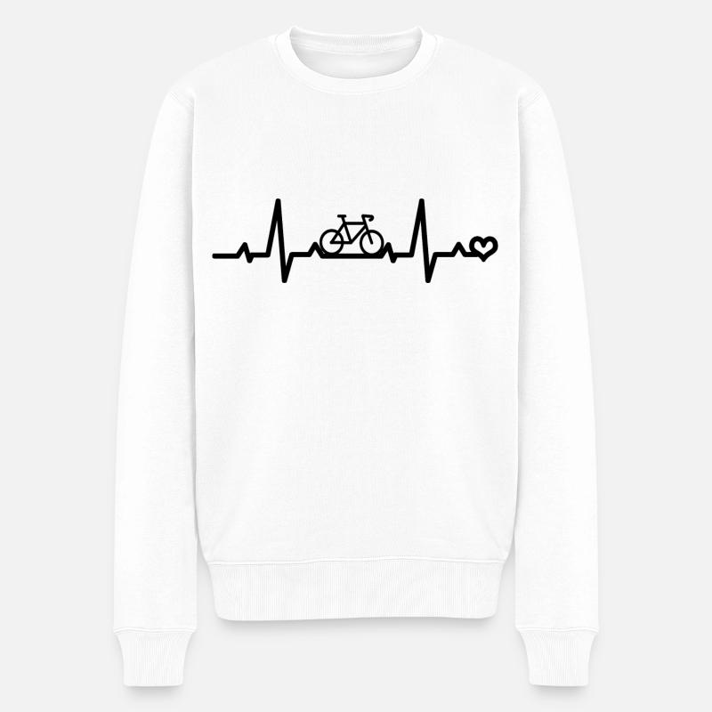 Fahrrad EKG - Männer Premium Bio Pullover - Weiß