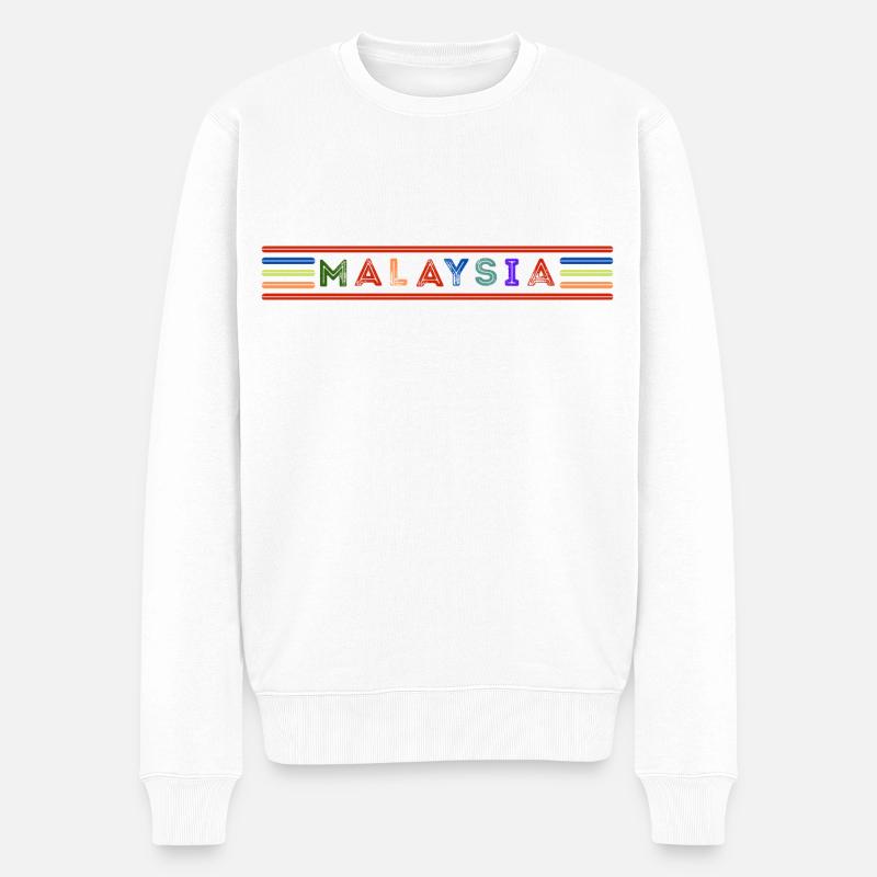 Malaysien - Männer Premium Bio Pullover - Weiß