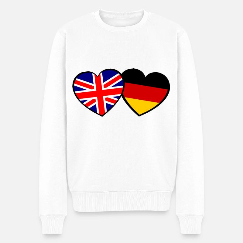 Britisch Deutsche Partner - Männer Premium Bio Pullover - Weiß