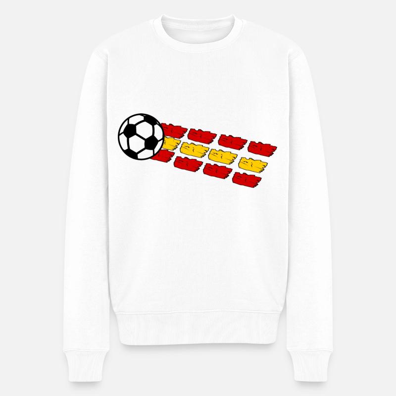 Spanische Fußball Fans - Männer Premium Bio Pullover - Weiß