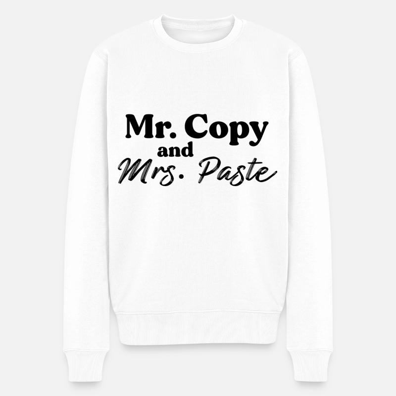 M. Copy and Mrs Paste - Pull Premium bio Homme - blanc