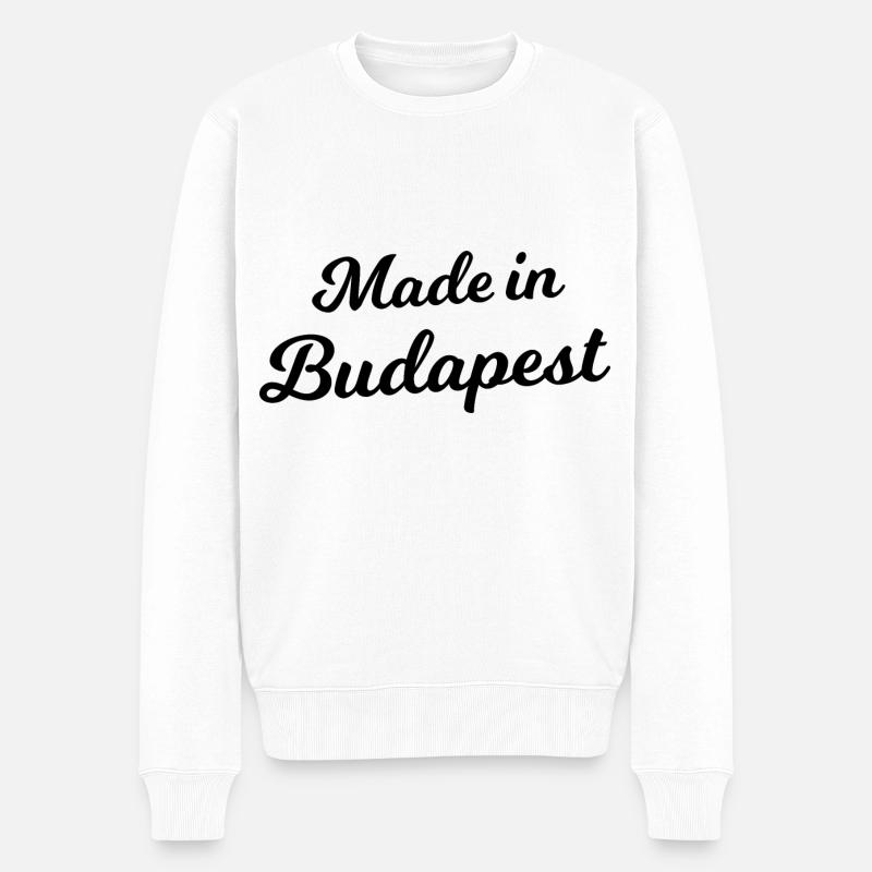 Ungarn Budapest - Männer Premium Bio Pullover - Weiß