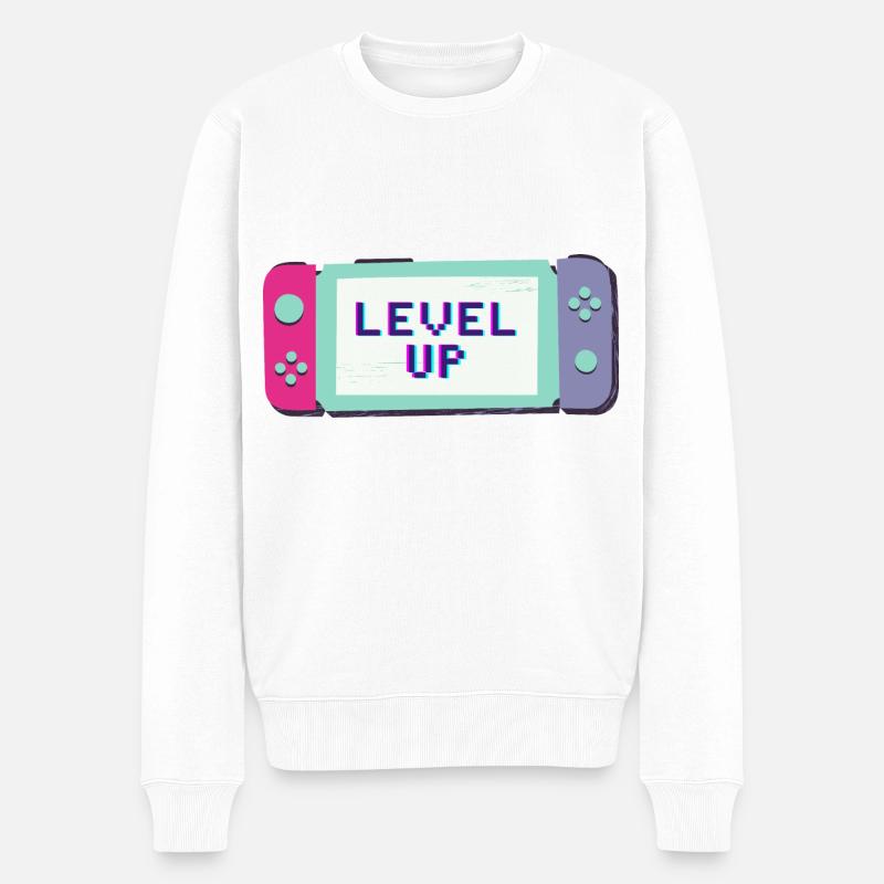 switch level up - Pull Premium bio Homme - blanc