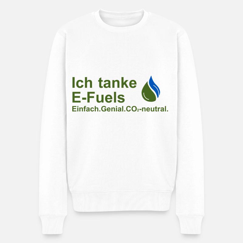 Ich tanke E-Fuels - Männer Premium Bio Pullover - Weiß