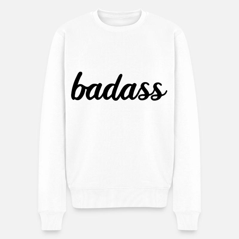 badass - Männer Premium Bio Pullover - Weiß