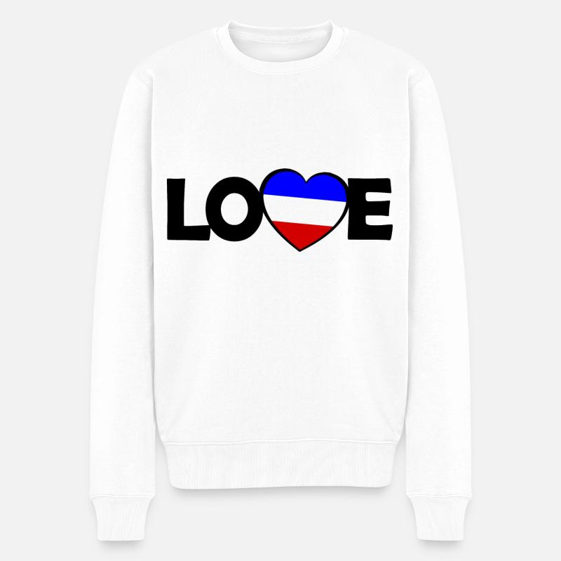 Die Franzosen Liebe - Männer Premium Bio Pullover - Weiß