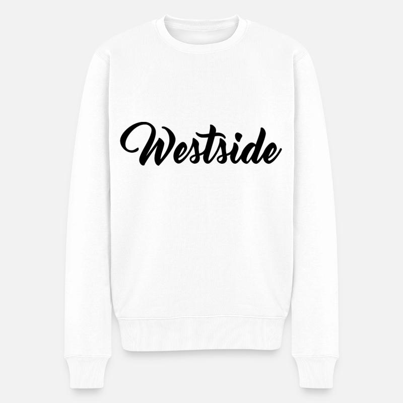 Westside Westen West - Männer Premium Bio Pullover - Weiß
