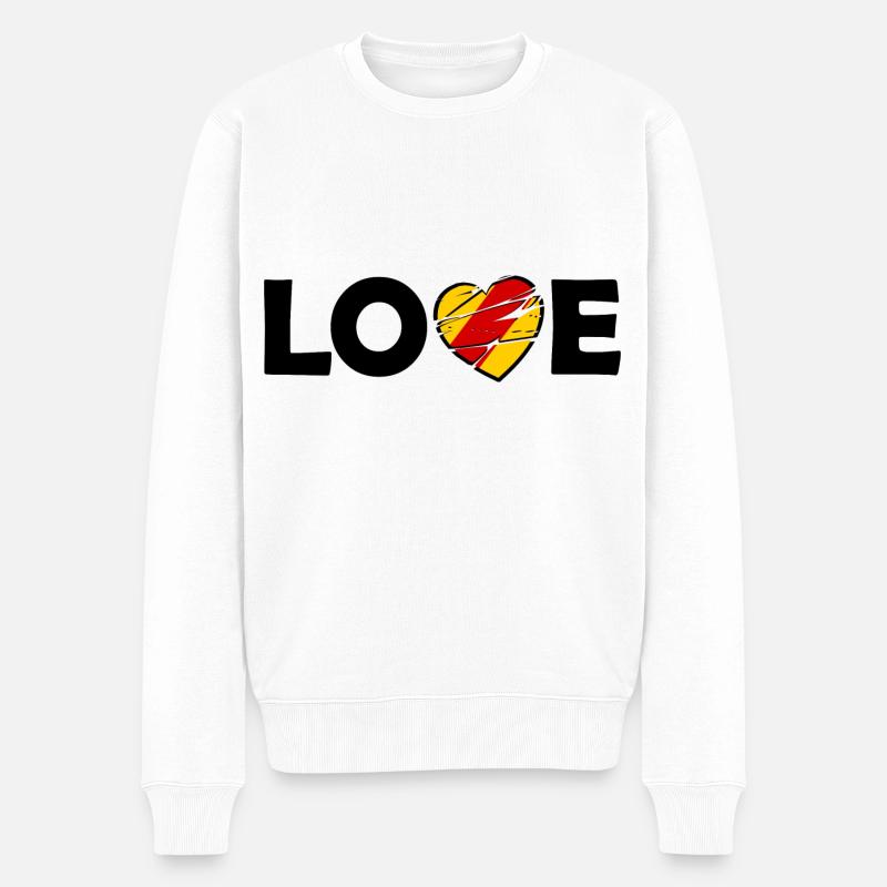 Badnerland Liebe - Männer Premium Bio Pullover - Weiß