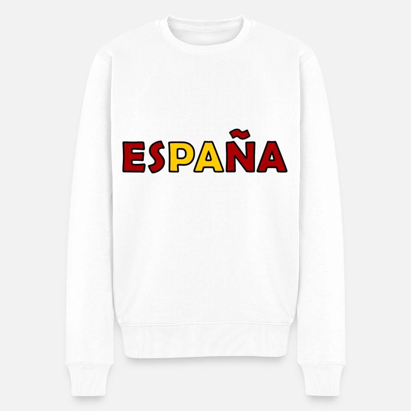 Spanien Fans - Männer Premium Bio Pullover - Weiß