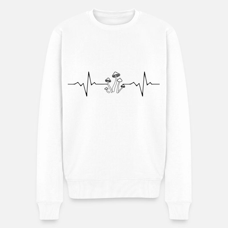 Pilze - Männer Premium Bio Pullover - Weiß