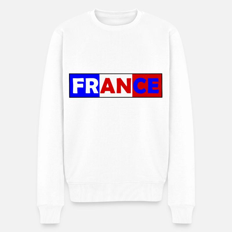Frankreich Farben - Männer Premium Bio Pullover - Weiß