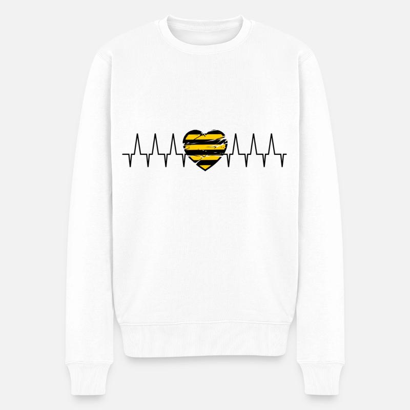 Herzlinie Sachsen - Männer Premium Bio Pullover - Weiß