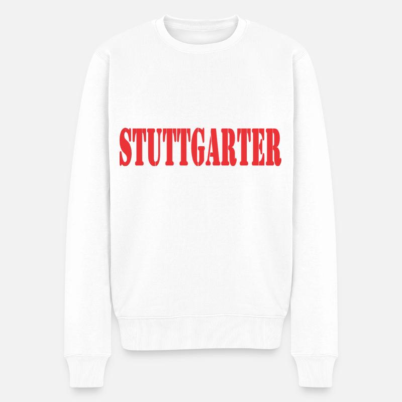 Stuttgart Design - Männer Premium Bio Pullover - Weiß