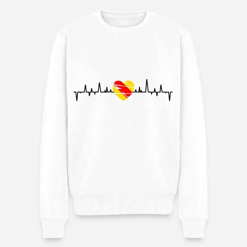 Badisch Herzlinie - Männer Premium Bio Pullover - Weiß