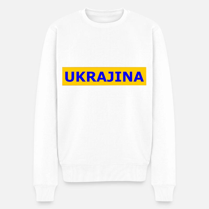 Ukrajina - Männer Premium Bio Pullover - Weiß