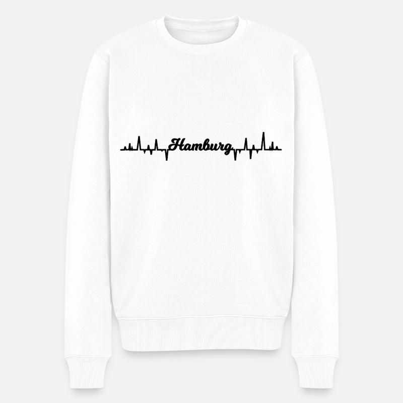 Le pouls à Hambourg - Pull Premium bio Homme - blanc