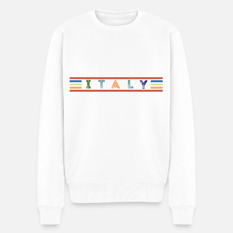 ITALIEN - Männer Premium Bio Pullover - Weiß