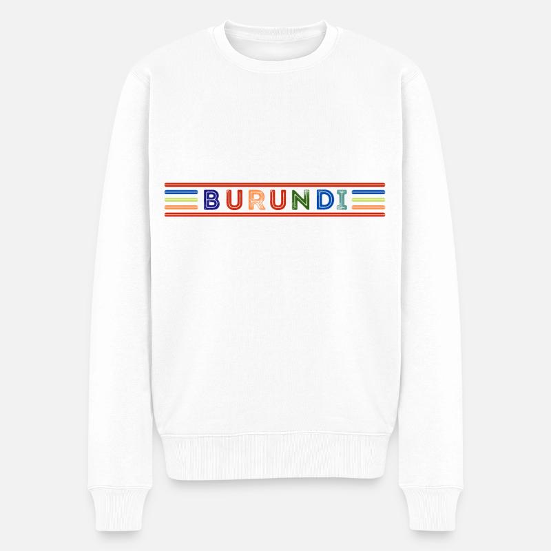 BURUNDI - Männer Premium Bio Pullover - Weiß